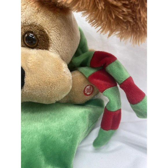 Christmas Stocking Musical Flop-Eared Doggie with Hanger  Plush 22” Working RARE - Picture 6 of 12